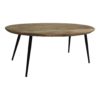 Ovale Salontafel Bern - 100x60x38 - Naturel/zwart - Mangohout/metaal - Afbeelding 3