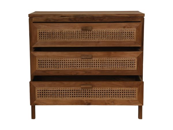 HSM Collection-Dressoir 3 La-90x42x85-Naturel-Rotan/Teak - Image 3