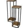 Plantenstandaard - 30x30x90 - Naturel/zwart - Mangohout/ijzer - Set van 2 - Afbeelding 3