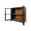 Vitrinekast Kingston - 90x40x90 - naturel/zwart - acacia/ijzer/glas - Afbeelding 3