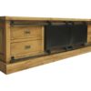TV meubel Blackburn - 200x42x57 - Naturel/zwart - Reclaimed teak/metaal - Afbeelding 3