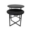 Ronde Salontafel - ø61x45/ø46x39 - zwart marmer - set van 2 - Afbeelding 3
