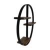 Wand decoratierek rond - 80x16x80 - Naturel/zwart - Mangohout/ijzer - Afbeelding 3