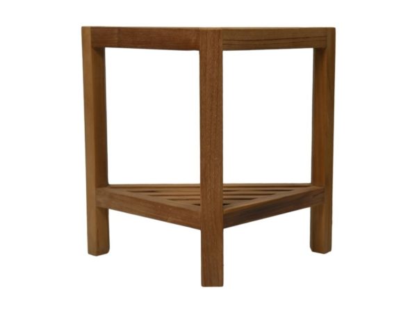 Decoratief hoek krukje - 46x30x46,5 - Naturel - Teak - Image 3