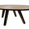Ovale eettafel Milano - 220x110x76 - Naturel/zwart - Acaciahout/ijzer - Afbeelding 3