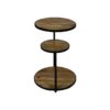 Bijzettafel 3 niveaus - ø50x65 - Naturel/zwart - Mangohout/metaal - Afbeelding 3