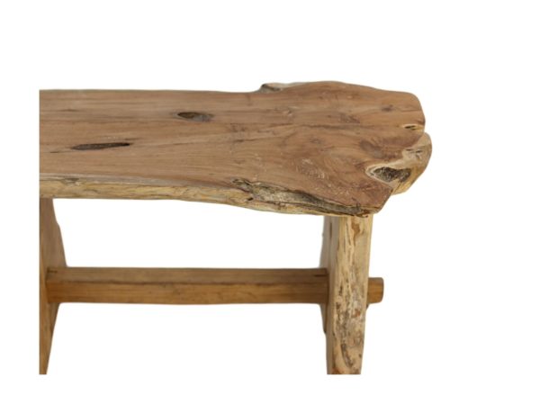 Teak bench - 80x40x45cm - Natural teak - Image 3