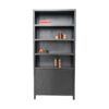 Wandkast met 4 vakken - 100x42x215 - Zwart - Teak veneer - Afbeelding 3