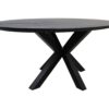 HSM Collection-Ovale Eettafel Zurich-180x100x76-Zwart/Zwart-Acacia/Metaal - Afbeelding 3