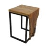 Small Flower Table - 35x35x50 - Naturel/zwart - Teakhout/ijzer - Afbeelding 3