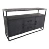 Dressoir Verona - 140x40x85 - Zwart - Mangohout/Metaal - Afbeelding 3