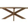 Eettafel tuin ovaal met kruispoot - 240x110x76 - Naturel - Oud teakhout - Afbeelding 3