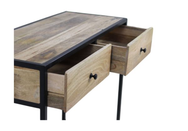 Console tafel Dublin - 100x45x75 - Mangohout/ijzer - Naturel/zwart - Image 4