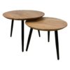 Salontafel Zurich - ø60/ø50 - Naturel/zwart - Acaciahout/ijzer - Set van 2 - Afbeelding 4