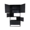Wandkast Verona - 100x40x200 - Zwart - Mangohout/metal - Afbeelding 4