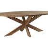 Eettafel tuin ovaal met kruispoot - 240x110x76 - Naturel - Oud teakhout - Afbeelding 4