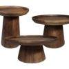 Salontafel Drum - 75x75x32 - Matt bruin - Mangohout - Afbeelding 4