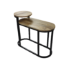 Sidetable Ovaal Plateau - 75x30x60 - Naturel/zwart - Mangohout/ijzer - Afbeelding 4