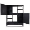 Wandkast Verona - 160x40x200 - Zwart - Mangohout/ijzer - Afbeelding 4