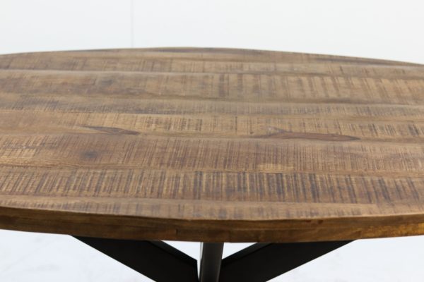 Ovale eettafel Melbourne - 200x100x76  - naturel - mangohout/ijzer - Image 4