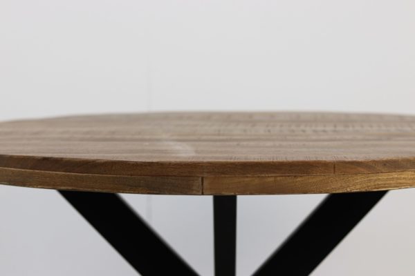 Ronde eettafel Melbourne - ø140x76 - Naturel/zwart - Mangohout/ijzer - Image 4