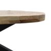 Ovale salontafel - 130x80x45 - Naturel/zwart - Mangohout/metaal - Afbeelding 4
