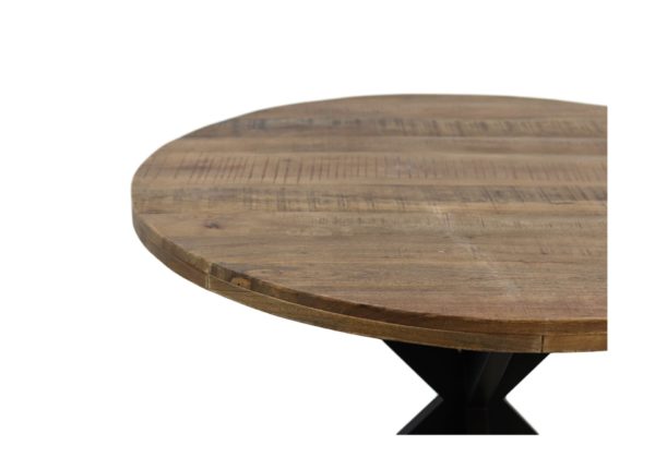 Ronde eettafel Melbourne - ø80x76 - Naturel/zwart - Mangohout/ijzer - Afbeelding 5