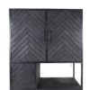 Wandkast Verona - 100x40x200 - Zwart - Mangohout/metal - Afbeelding 5