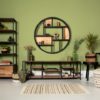Wanddecoratierek - ø100 cm - mangohout/ijzer - Afbeelding 5