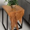 Small Flower Table - 35x35x50 - Naturel/zwart - Teakhout/ijzer - Afbeelding 5