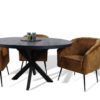 Ronde eettafel Melbourne - ø130x76 - Zwart - Mangohout/ijzer - Afbeelding 5
