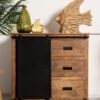 Sideboard Melbourne - 95x45x90 - Naturel/zwart - Mangohout/metaal - Afbeelding 5