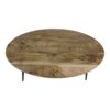 Ovale Salontafel Bern - 100x60x38 - Naturel/zwart - Mangohout/metaal - Afbeelding 5