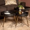 Bijzettafel Ventura - ø60 cm - mangohout/ijzer - black wash/antique gold - Afbeelding 5