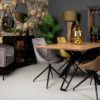 Vitrinekast Kingston - 90x40x90 - naturel/zwart - acacia/ijzer/glas - Afbeelding 5
