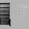 Wandkast met 4 vakken - 100x42x215 - Zwart - Teak veneer - Afbeelding 6