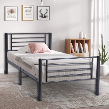 Bed 'Sammy' 90x200 Metaal Donkergrijs (1c)