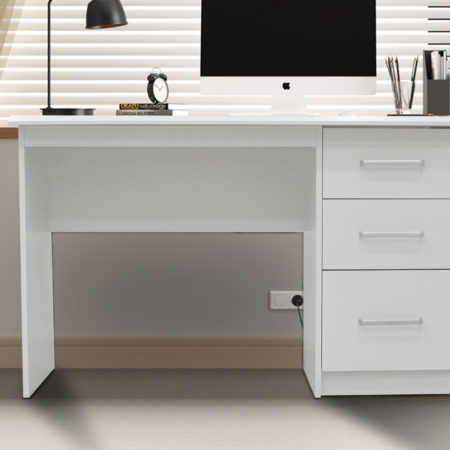 Bureau 'Mateo' 3 lades Wit (1c)