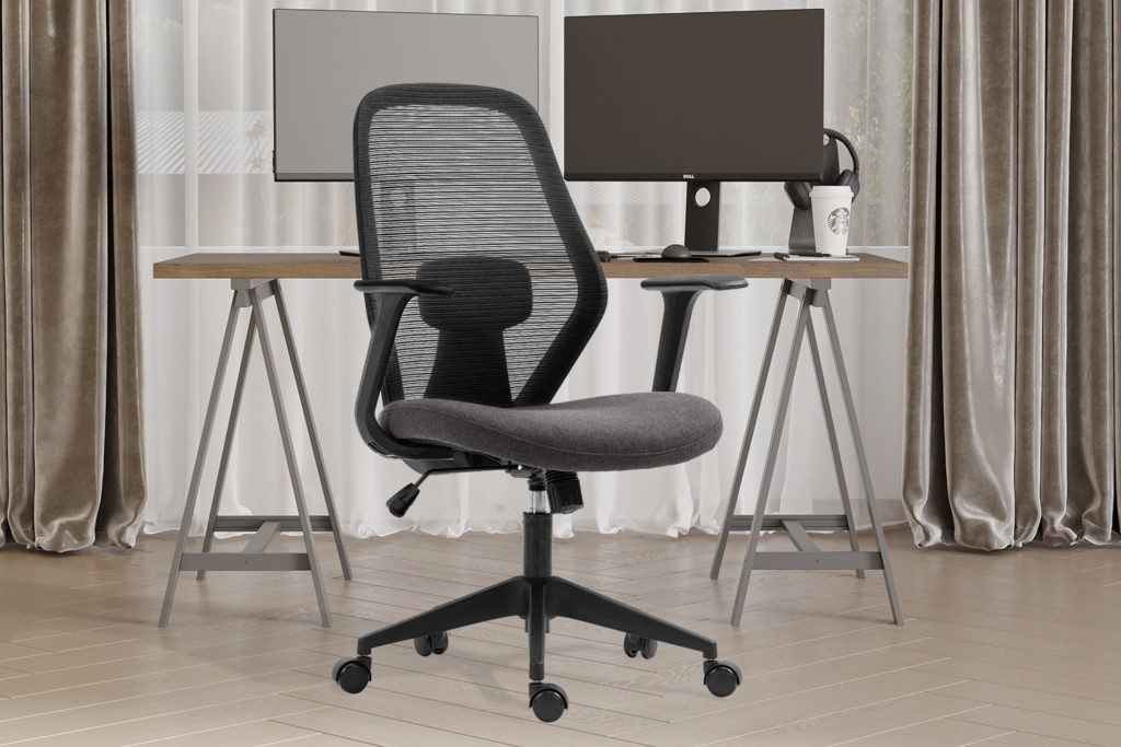 Bureaustoel 'Claude' Mesh Zwart/Grijs (1c)