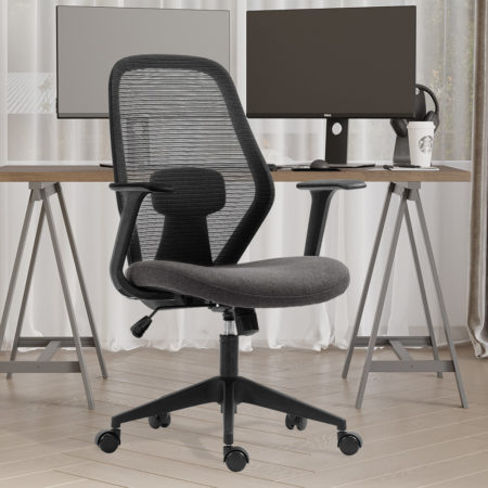 Bureaustoel 'Claude' Mesh Zwart/Grijs (1c)