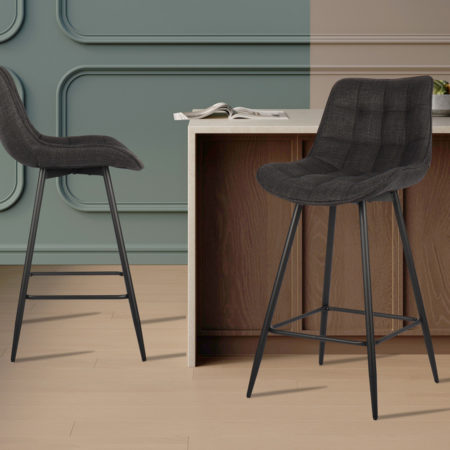 Barstoel 'Ariba' Stof Donkergrijs (2 per doos)