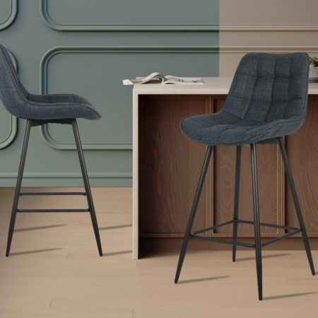 Barstoel 'Ariba' Stof Donkerblauw (2 per doos)