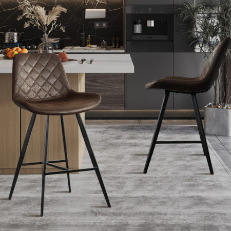 Barstoel 'Alicante' PU Donkerbruin - DEC7972-1 (2 per doos)