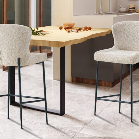 Barstoel 'Lisa' Bouclé Beige (2 per doos)