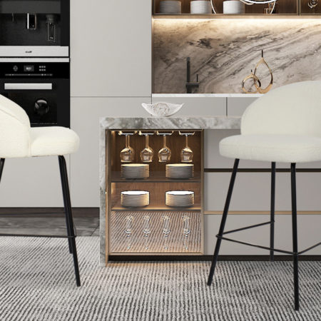 Barstoel 'June' Bouclé Wit (2 per doos)