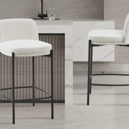 Barstoel 'Ella' Stof Wit (2 per doos)