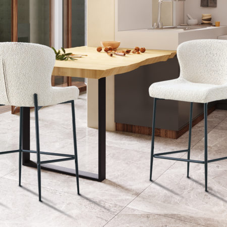 Barstoel 'Lisa' Bouclé Ecru (2 per doos)