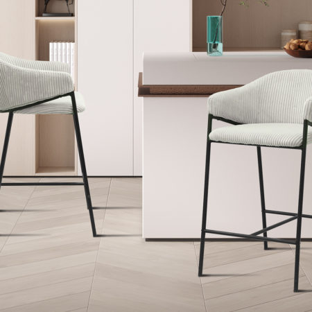 Barstoel 'Hugo' Corduroy Lichtgrijs (2 per doos)