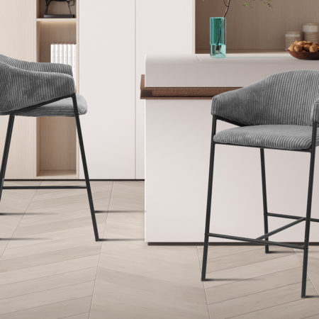 Barstoel 'Hugo' Corduroy Donkergrijs (2 per doos)