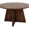 Ronde salontafel met kruispoot - 80X80X45 - mat bruin - Mangohout